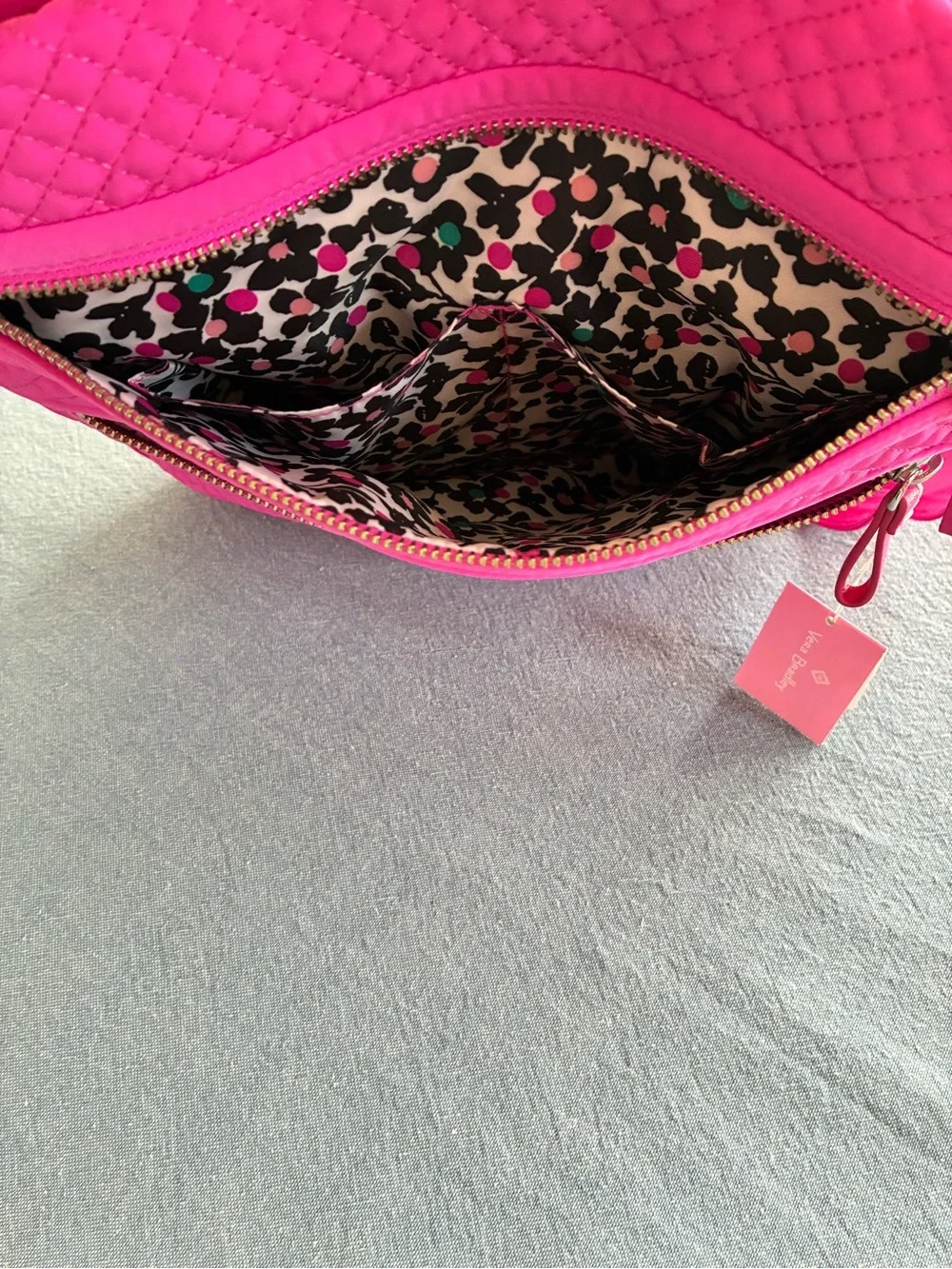 Vera Bradley Quilted Crossbody Bag in Hot Pink
